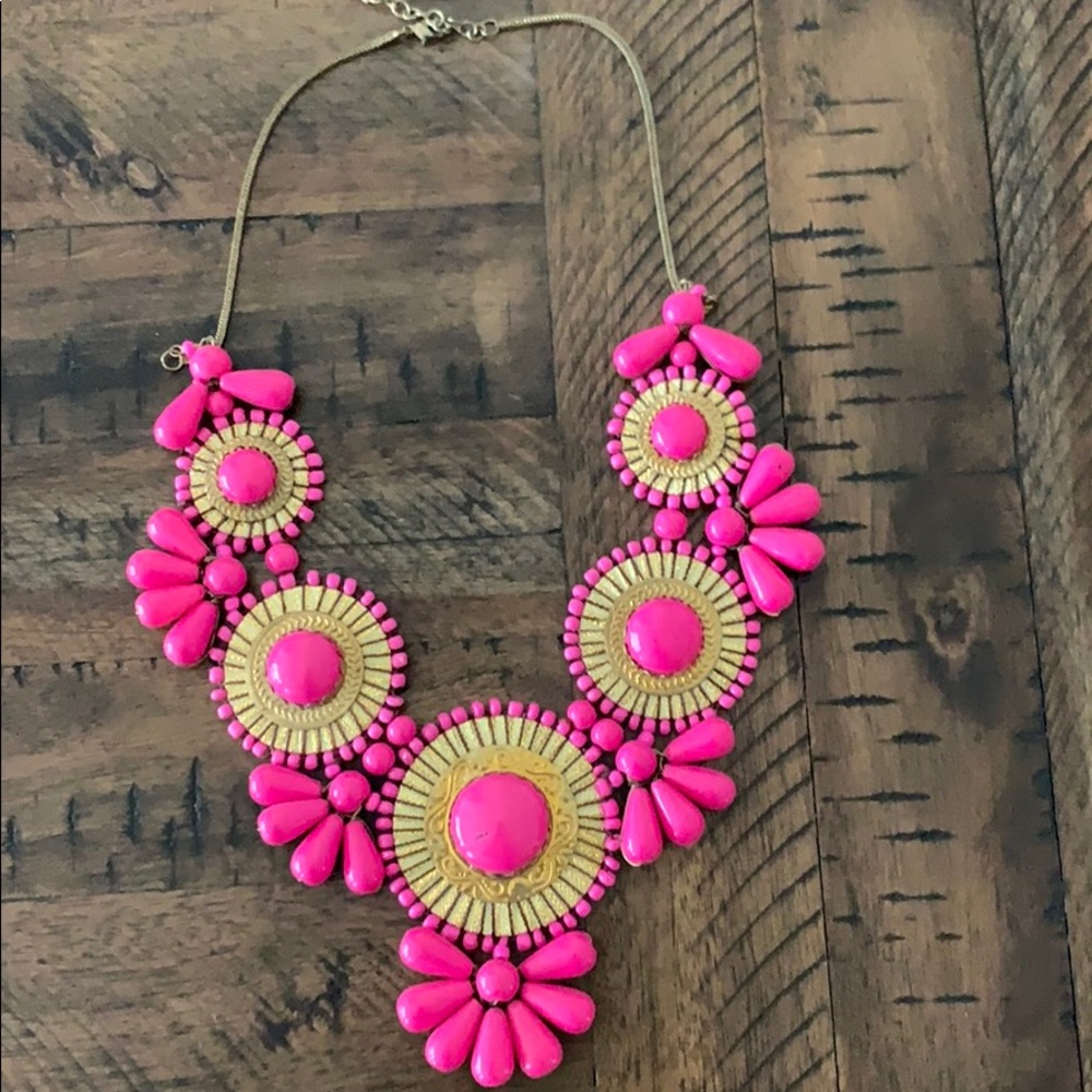 Pink Floral Necklace BOGO FREE